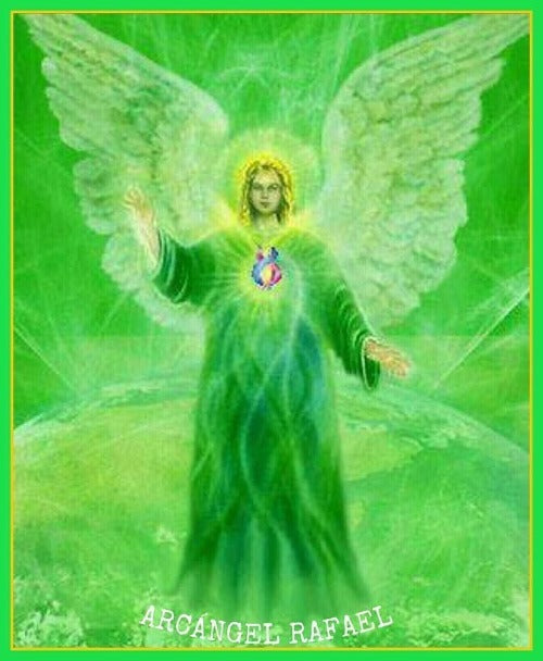 Ritualized Archangel Raphael and Reiki Healing Candle Large